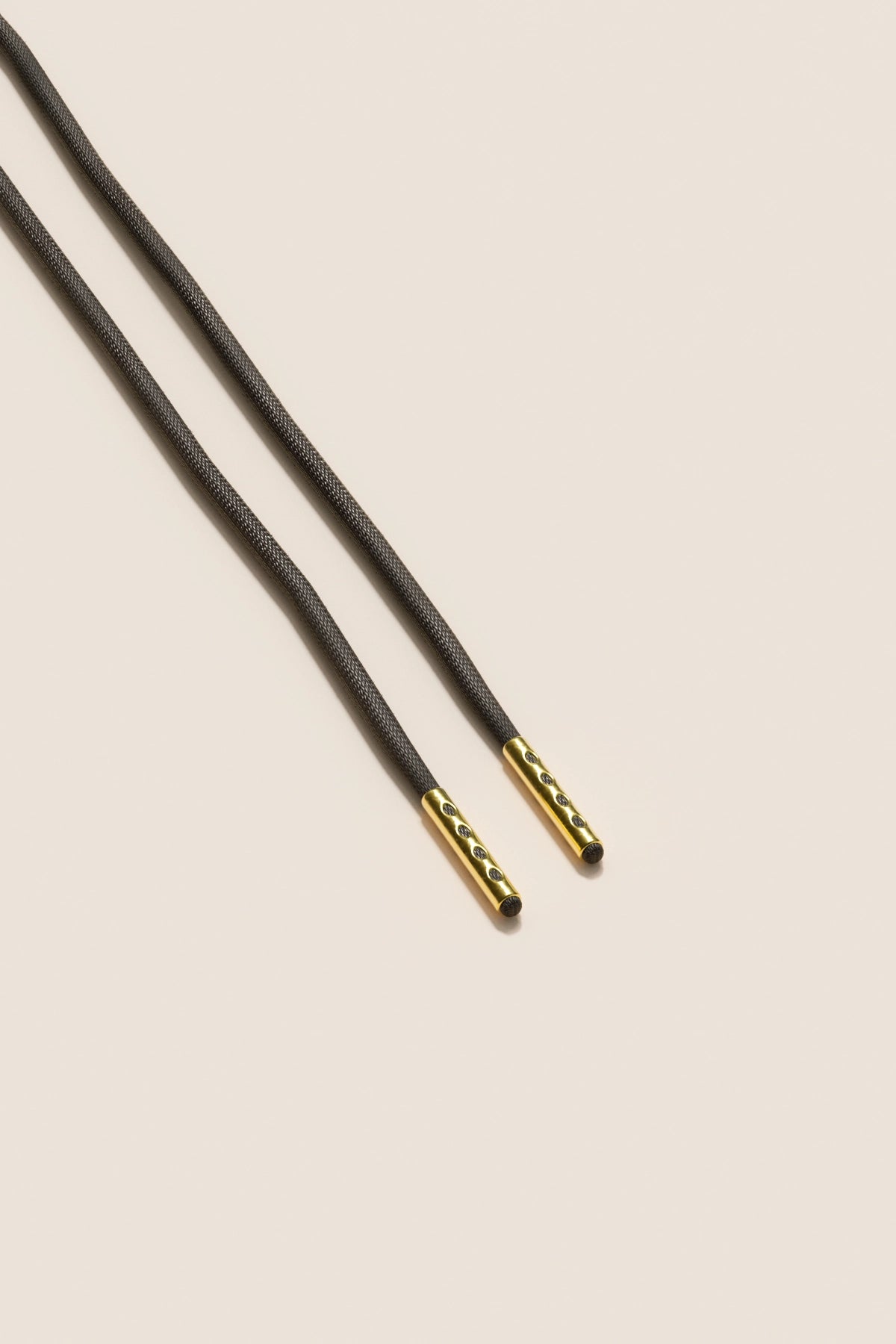 Senkels Dark Brown 2.5mm Round Waxed Shoelaces with Gold Aglets