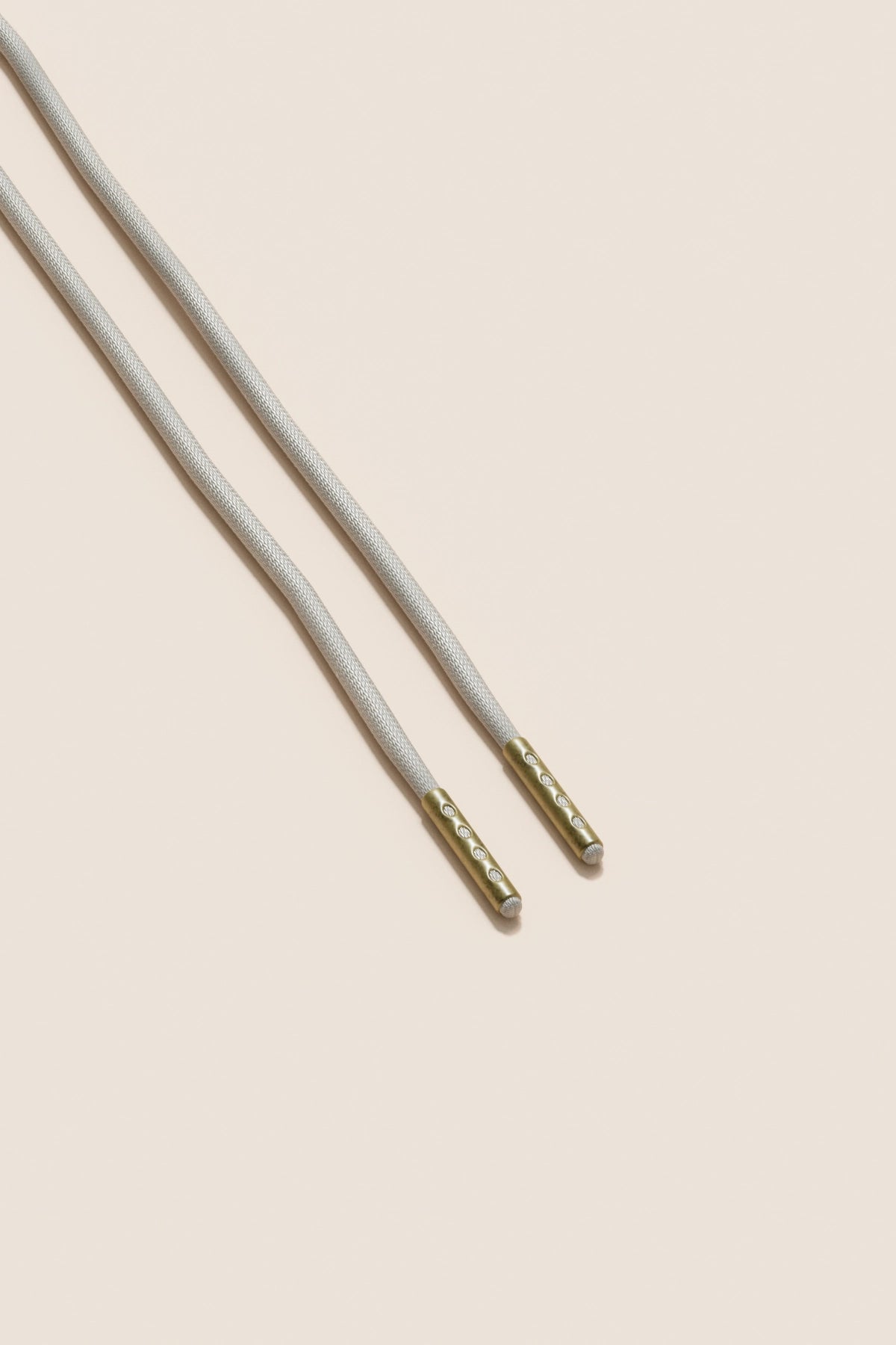 Senkels Nickel Grey 2.5mm Round Waxed Shoelaces with Brass Aglets