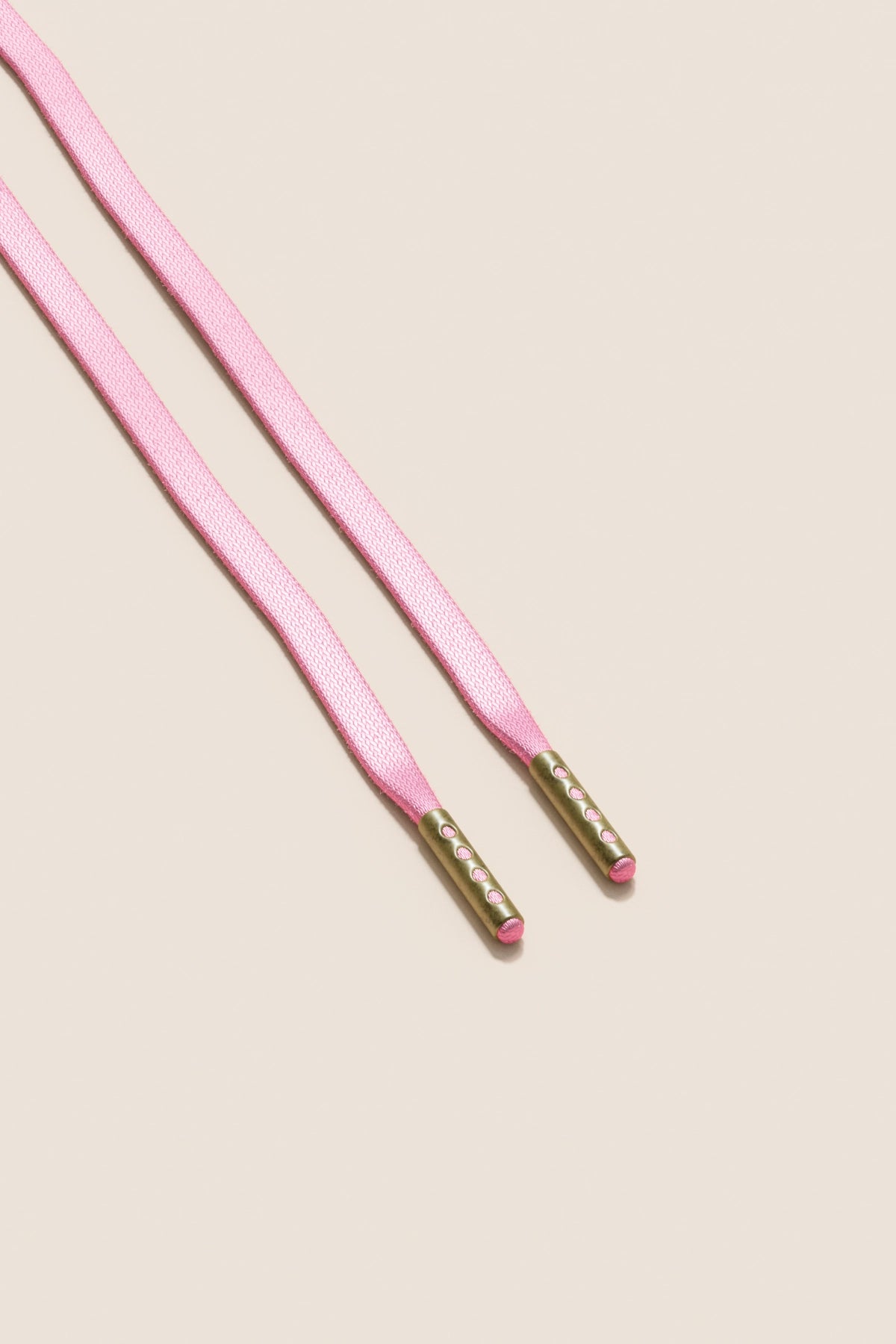 Senkels Pastel Pink 3mm Flat Waxed Shoelaces with Brass Aglets
