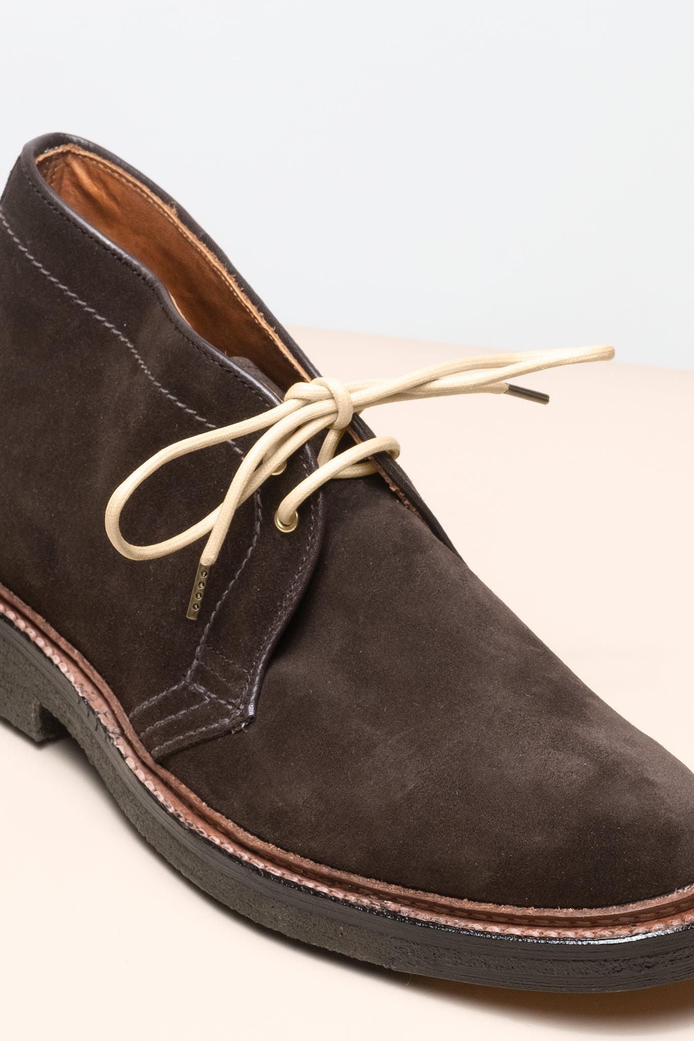 Champagne - 4mm round waxed shoelaces for boots and shoes made from 100% organic cotton - Senkels