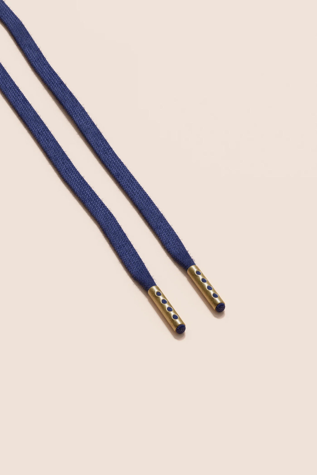 Senkels Dark Blue 3mm Flat Waxed Shoelaces with Brass Aglets