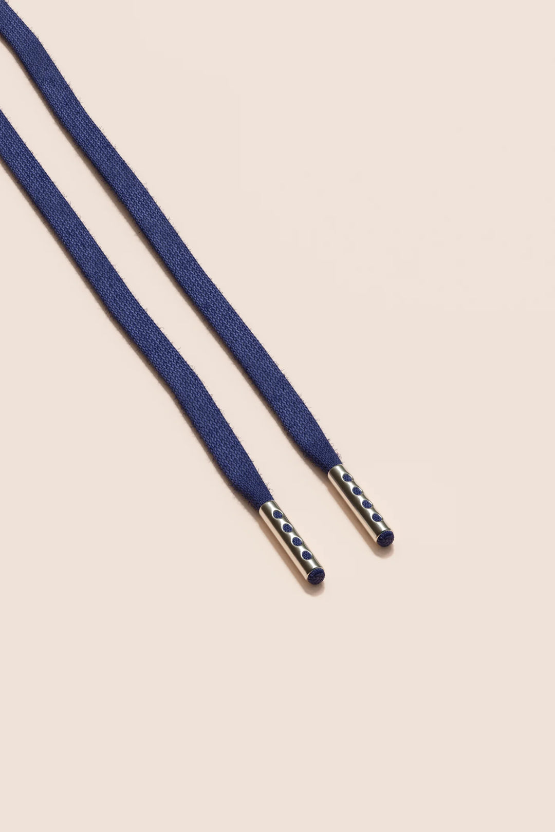 Senkels Dark Blue 3mm Flat Waxed Shoelaces with Nickel Aglets