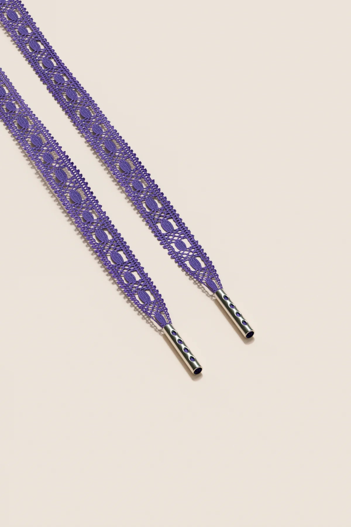 Senkels Lilac Crochet Shoelaces with Nickel Aglets
