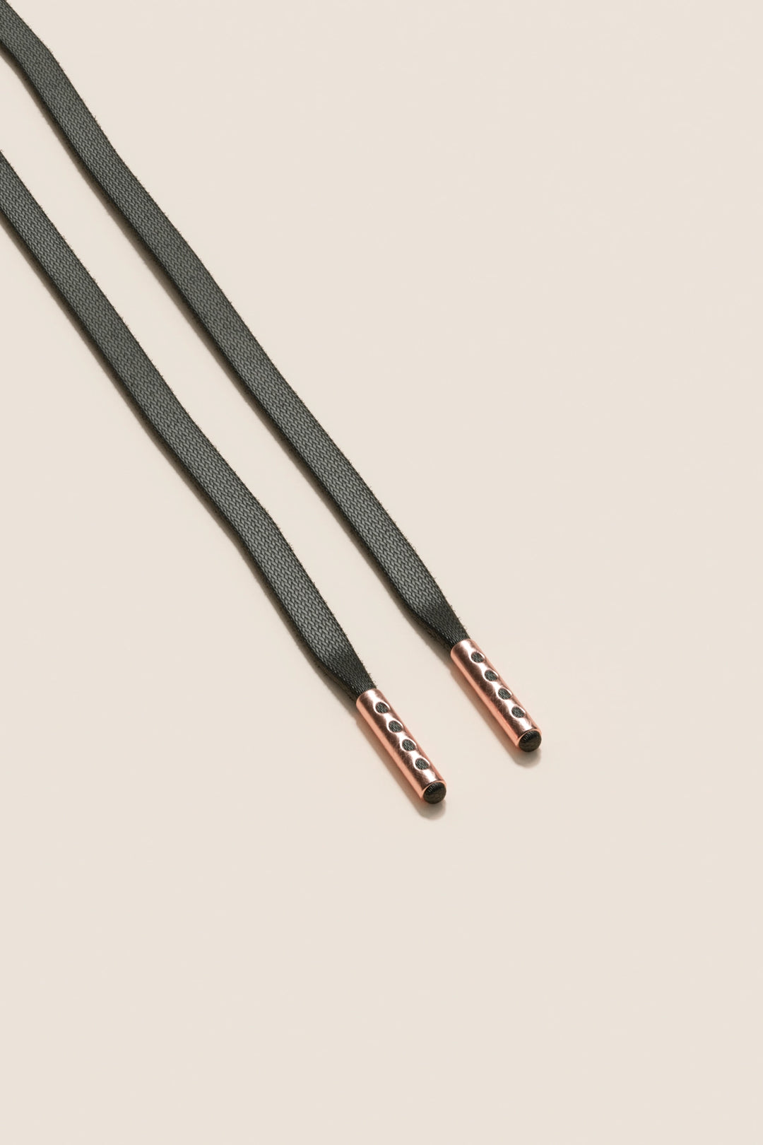 Senkels Night Grey 3mm Flat Waxed Shoelaces with Rose Gold Aglets