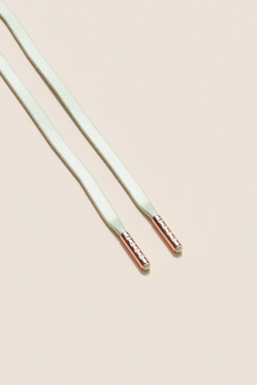 Senkels Off White 3mm Flat Waxed Shoelaces with Rose Gold Aglets