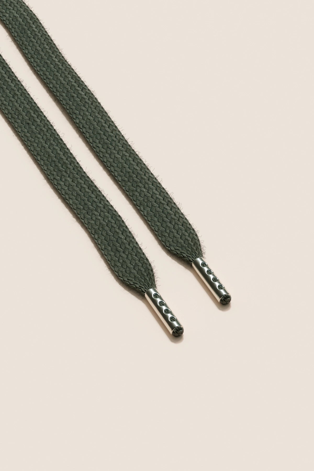 Senkels Olive Green Sneaker Shoelaces with Nickel Aglets