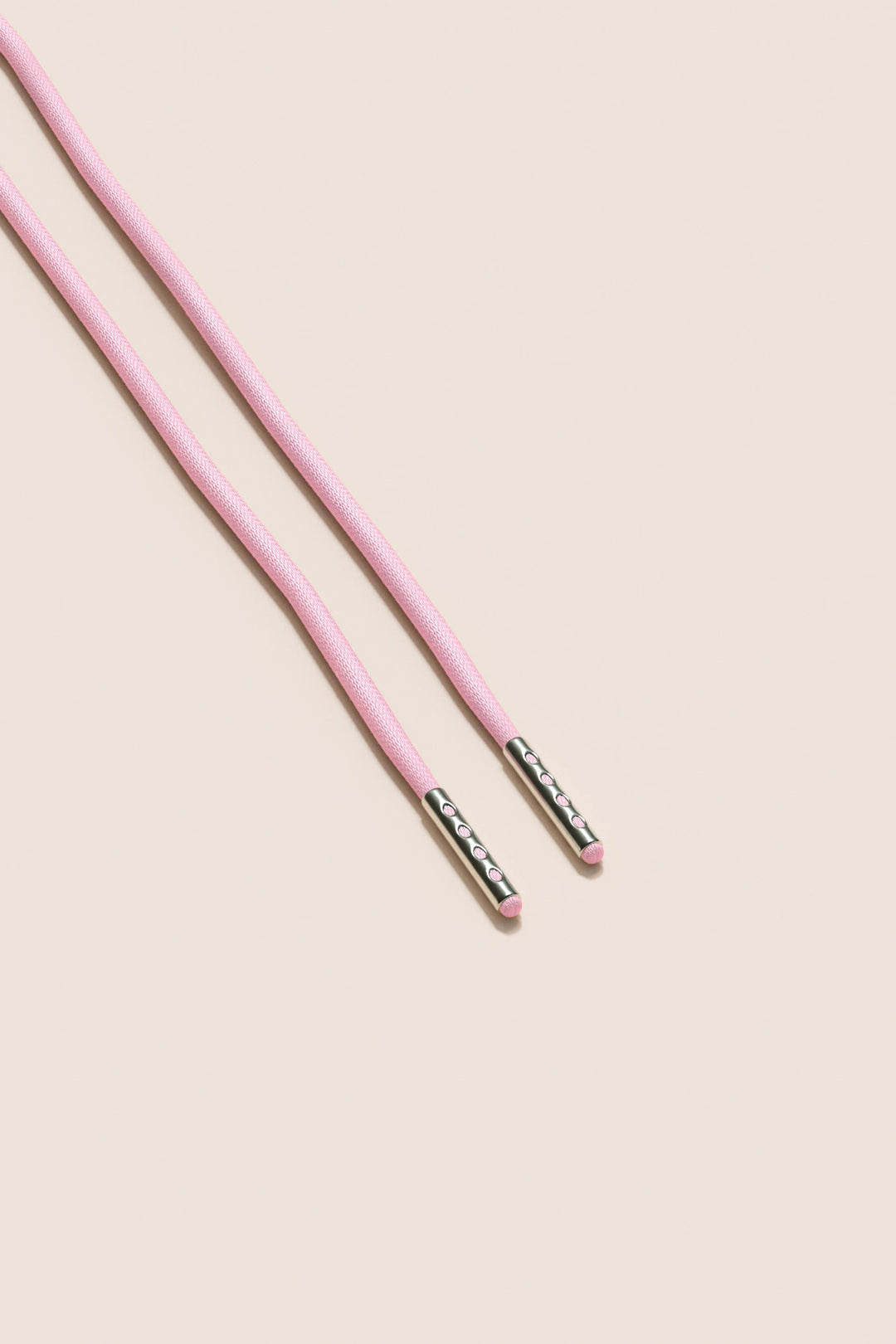 Senkels Pastel Pink 2.5mm Round Waxed Shoelaces with Nickel Aglets