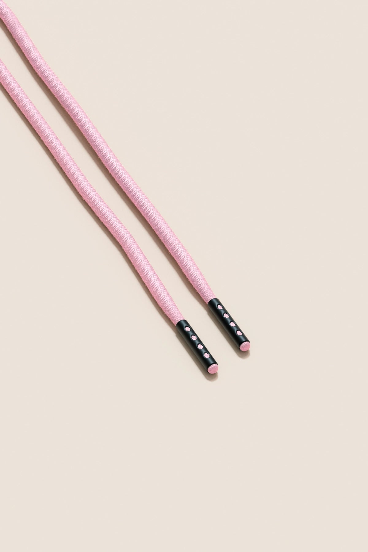 Senkels Pastel Pink 4mm Round Waxed Shoelaces with Black Matte Aglets