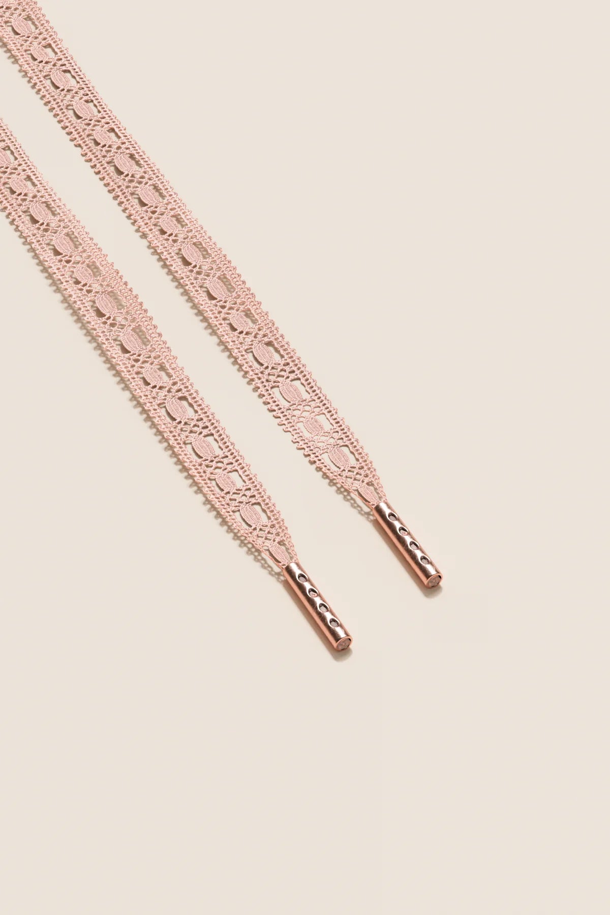 Senkels Salmon Crochet Shoelaces with Rose Gold Aglets