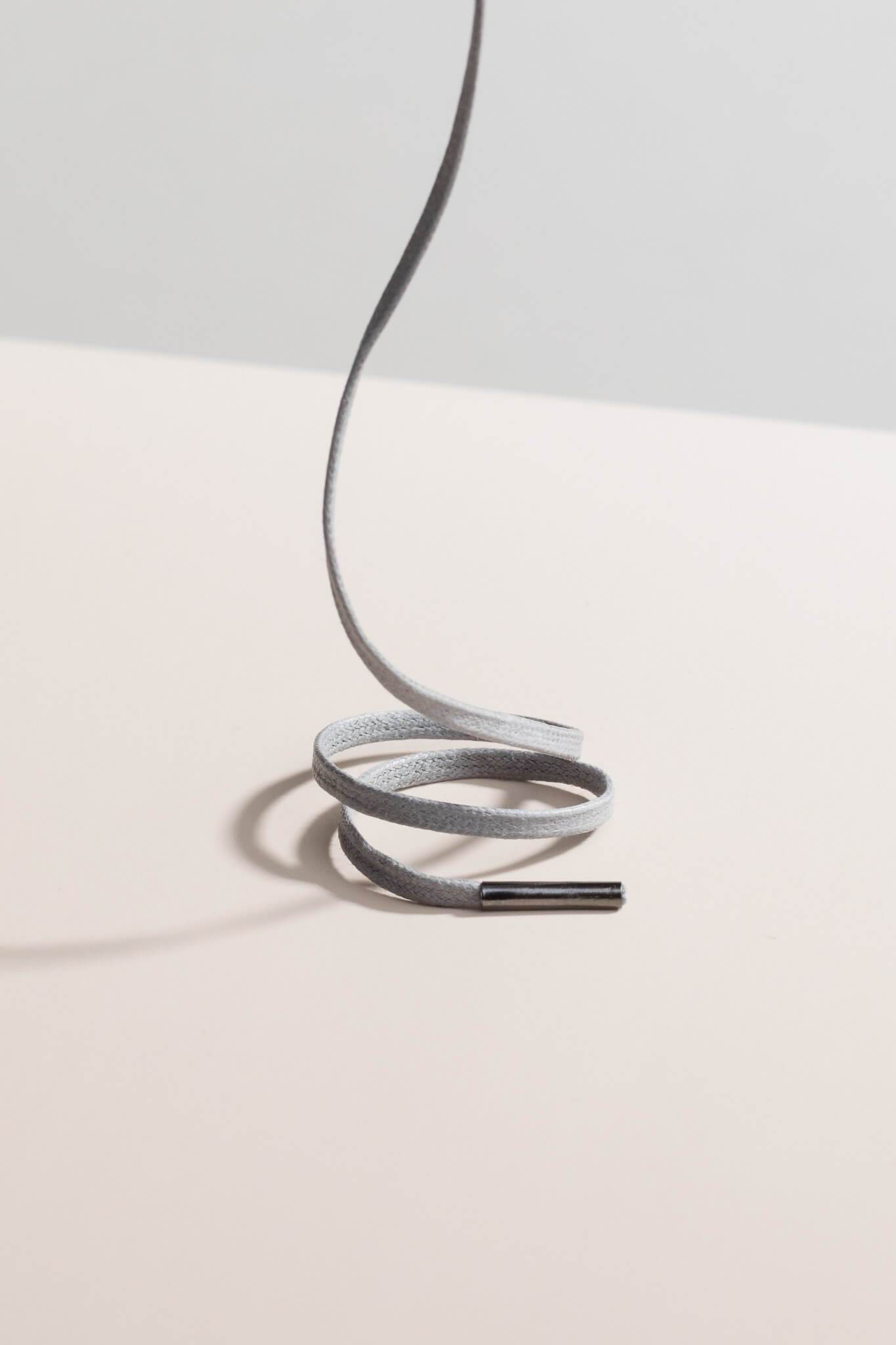 Aluminium Grey - 3mm Flat Waxed Shoelaces