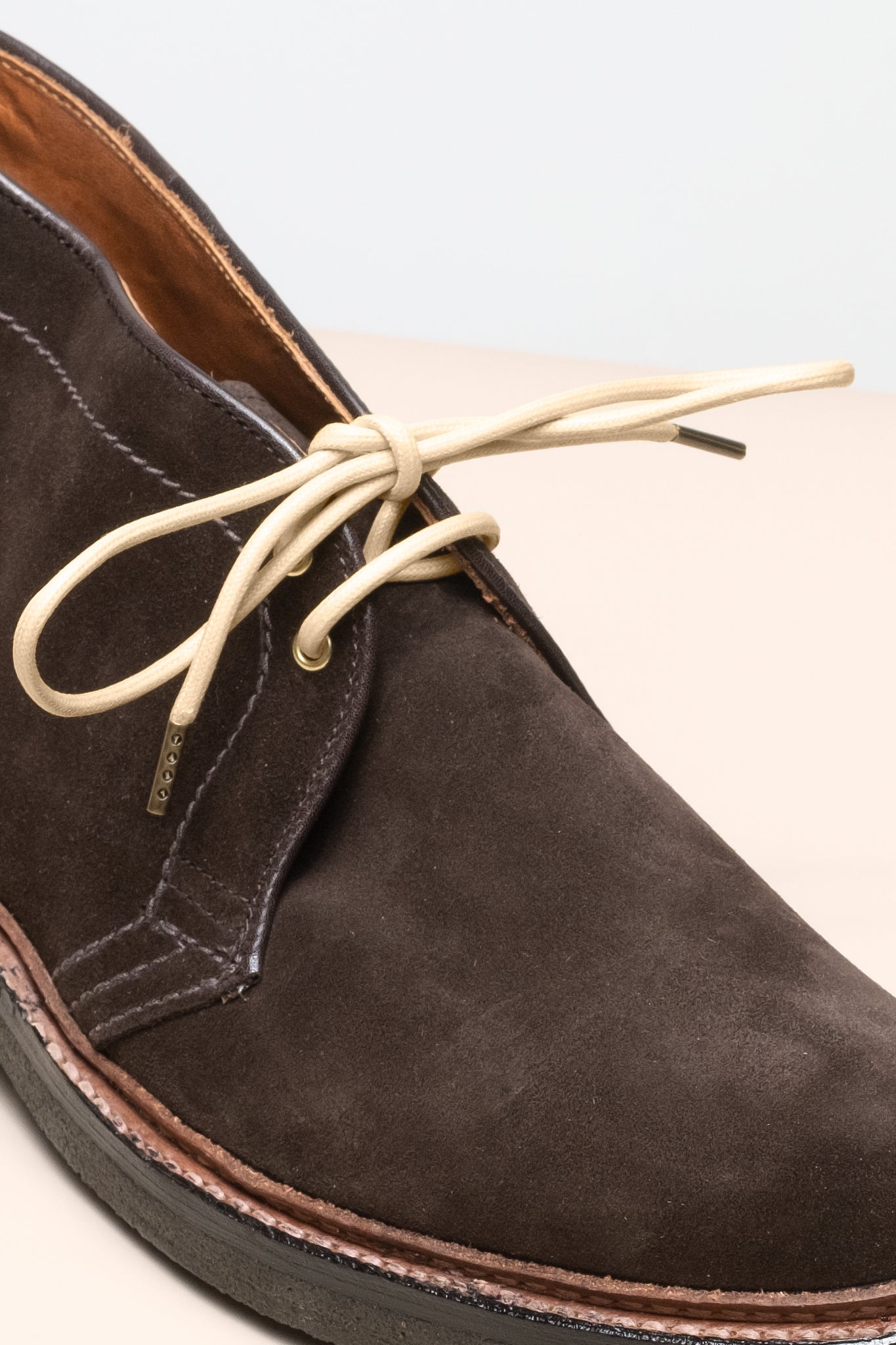 Champagne - 4mm round waxed shoelaces for boots and shoes made from 100% organic cotton - Senkels