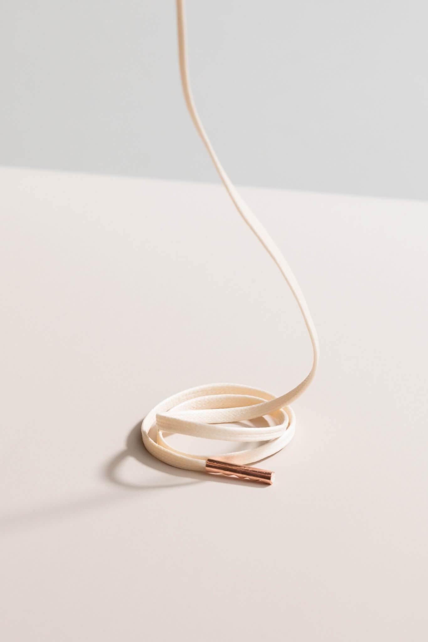 Cream - 3mm Flat Waxed Shoelaces