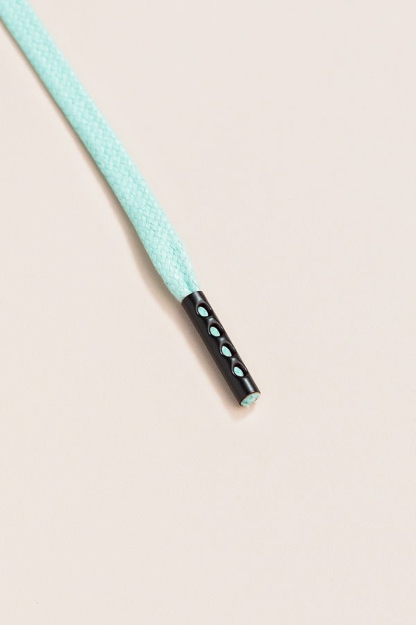 Mint Green - 4mm round waxed shoelaces for boots and shoes made from 100% organic cotton - Senkels