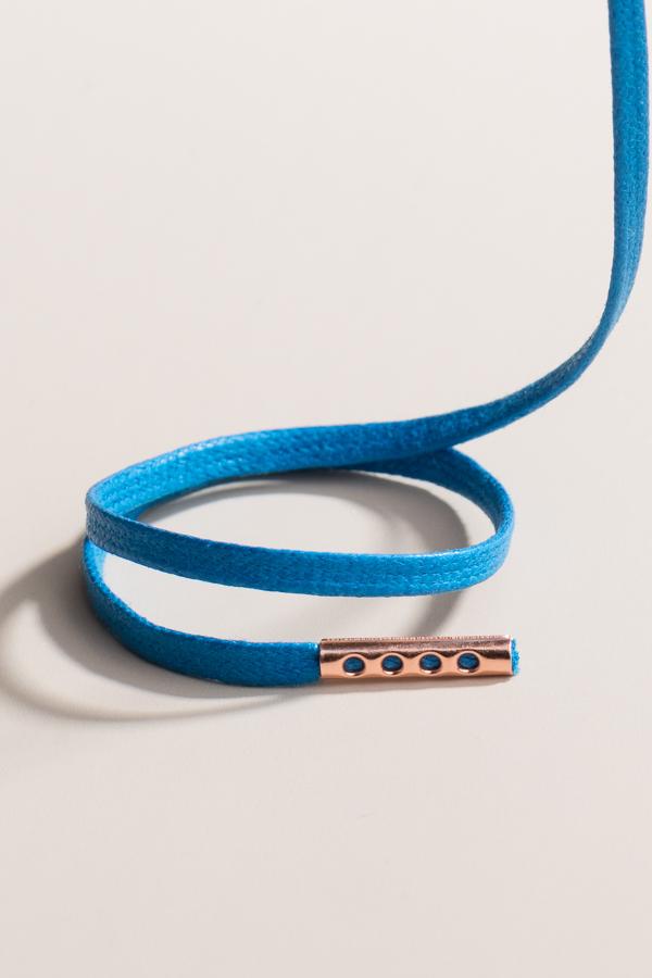 Yale Blue - 3mm Flat Waxed Shoelaces